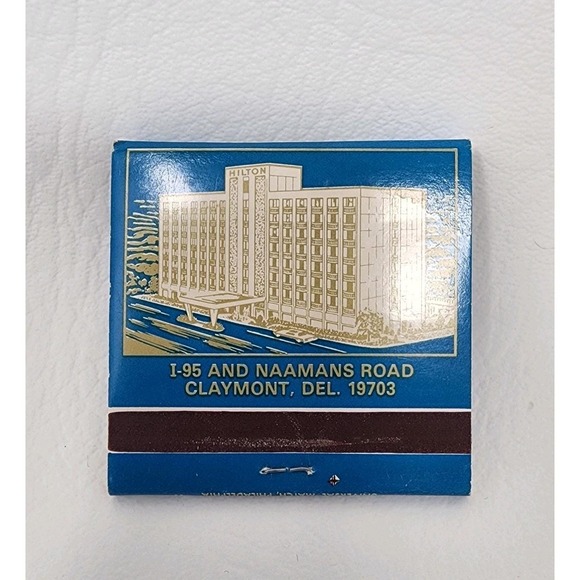 Vtg Matchbook "Brandywine Hilton" Claymont DE Caesar Rodney Restaurant Partial - Picture 2 of 7